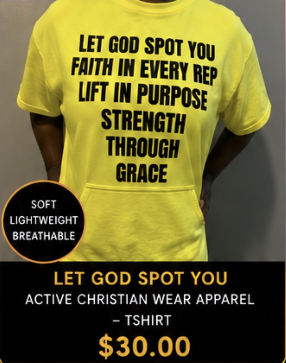 LET GOD SPOT YOU - ACTIVE CHRISTIAN WEAR APPAREL - TSHIRT