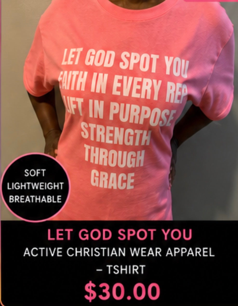 LET GOD SPOT YOU - ACTIVE CHRISTIAN WEAR APPAREL - TSHIRT